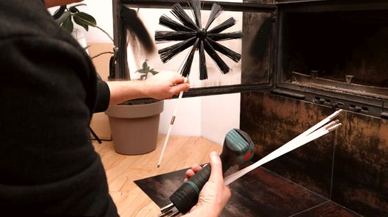 Rotary sweeping kit staged before a job